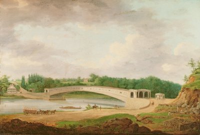 Upper Ferry Bridge bij Fairmount door Thomas Birch